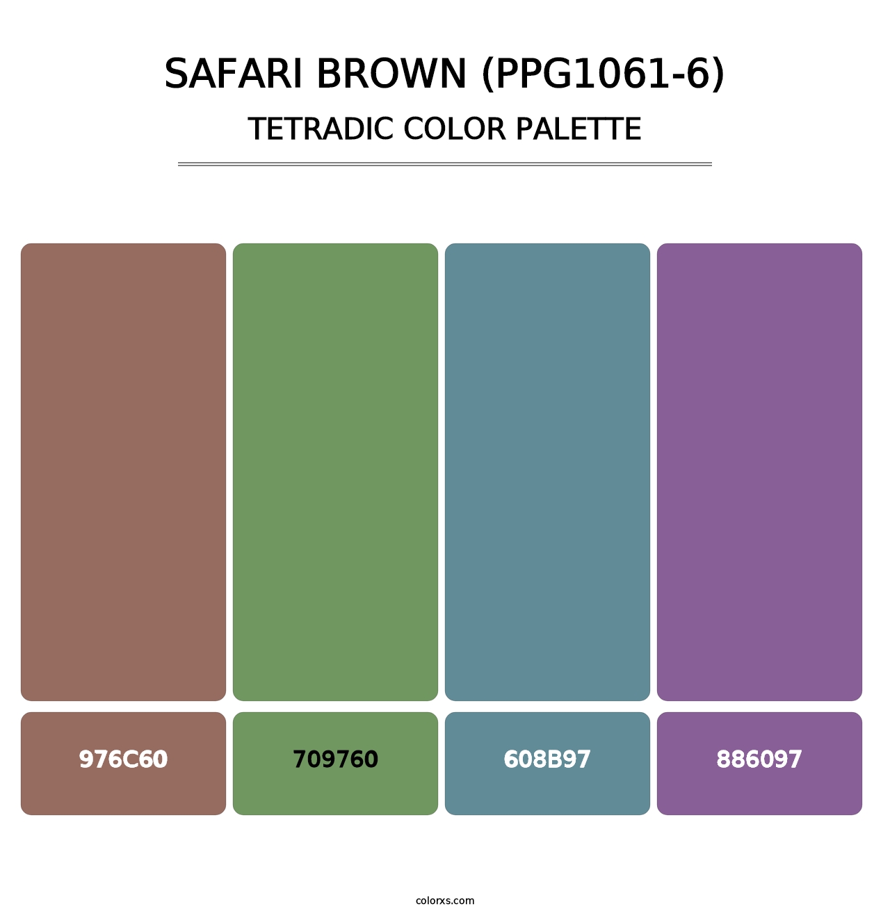 Safari Brown (PPG1061-6) - Tetradic Color Palette