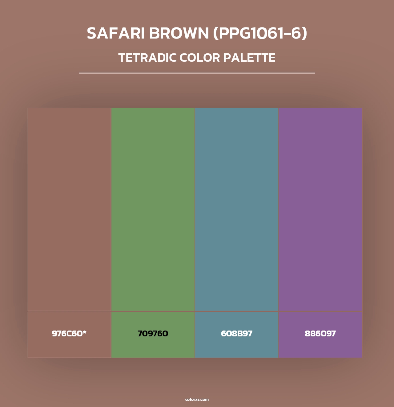 Safari Brown (PPG1061-6) - Tetradic Color Palette