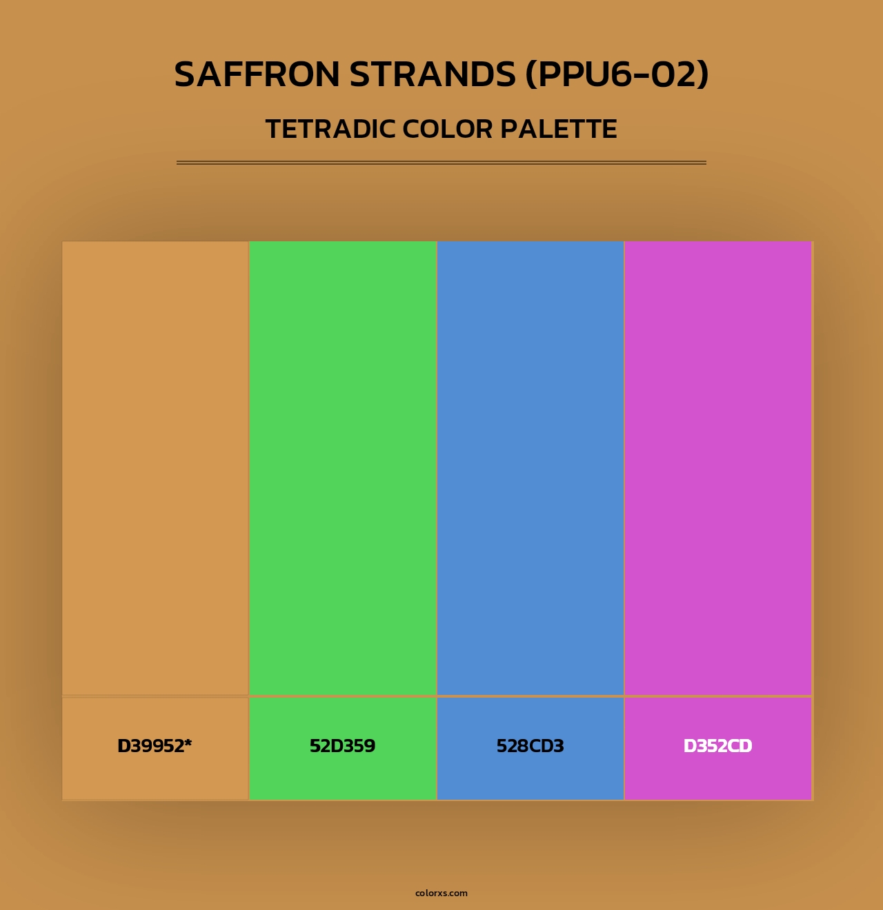 Saffron Strands (PPU6-02) - Tetradic Color Palette
