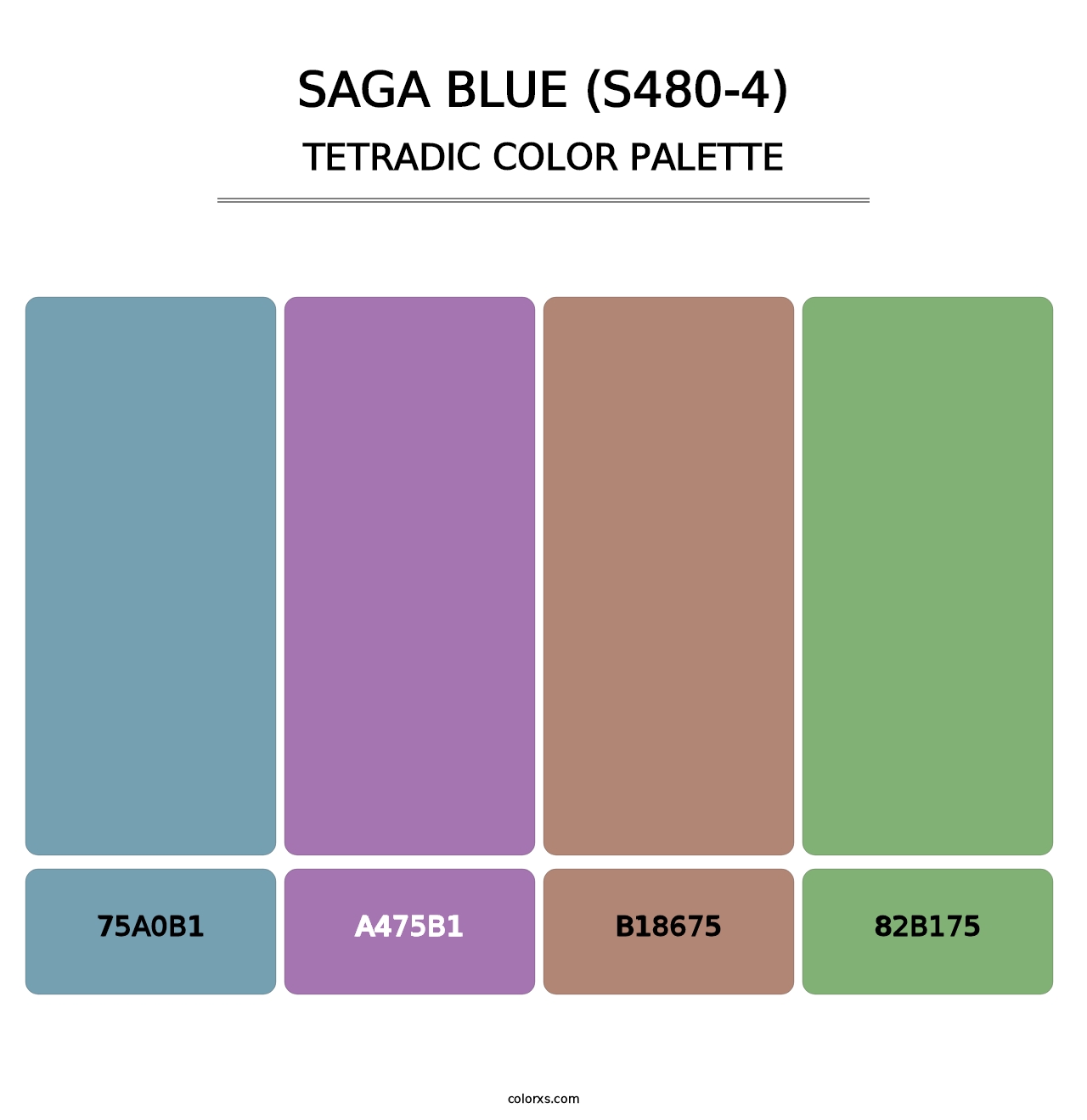 Saga Blue (S480-4) - Tetradic Color Palette