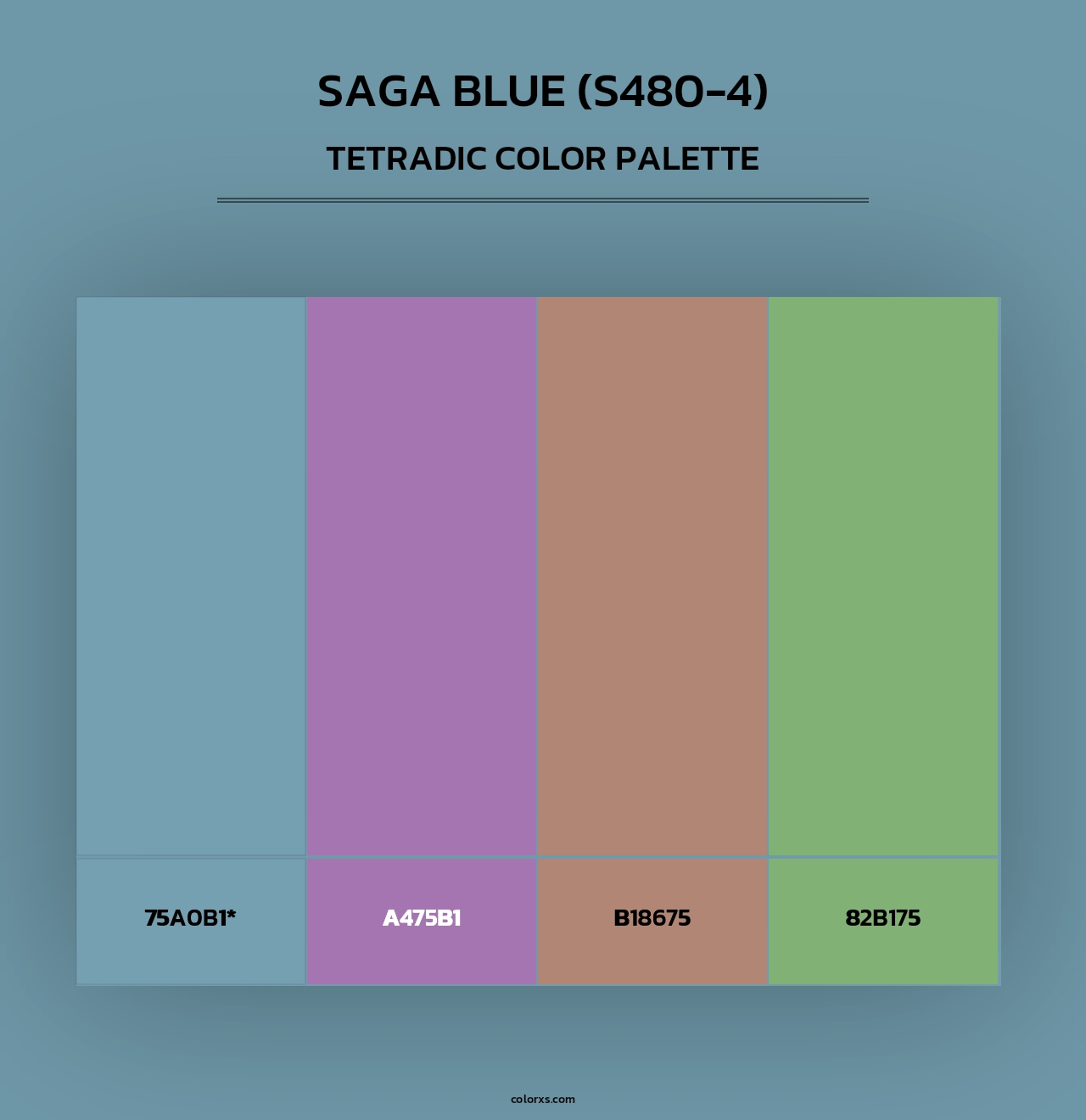 Saga Blue (S480-4) - Tetradic Color Palette