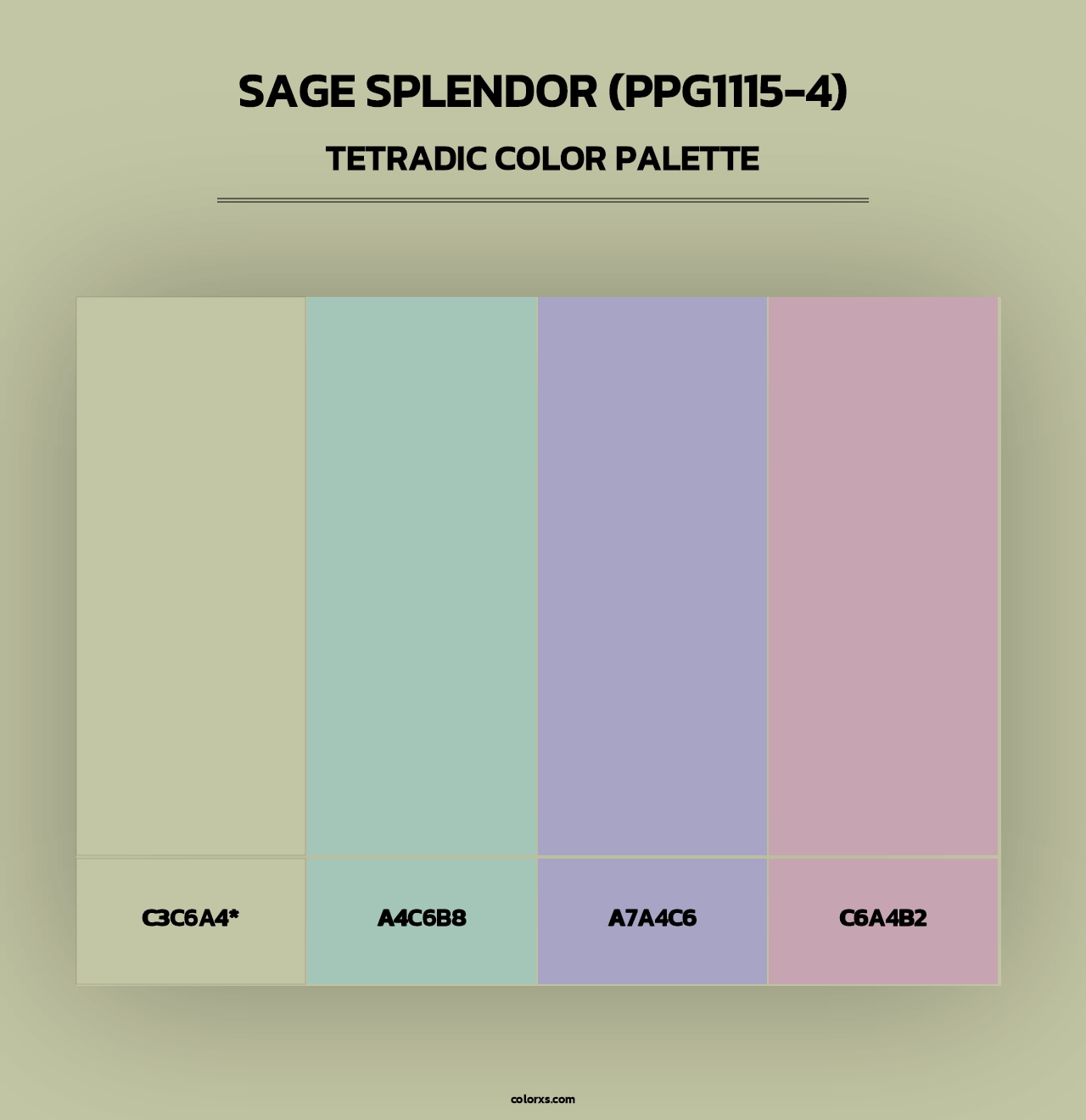 Sage Splendor (PPG1115-4) - Tetradic Color Palette