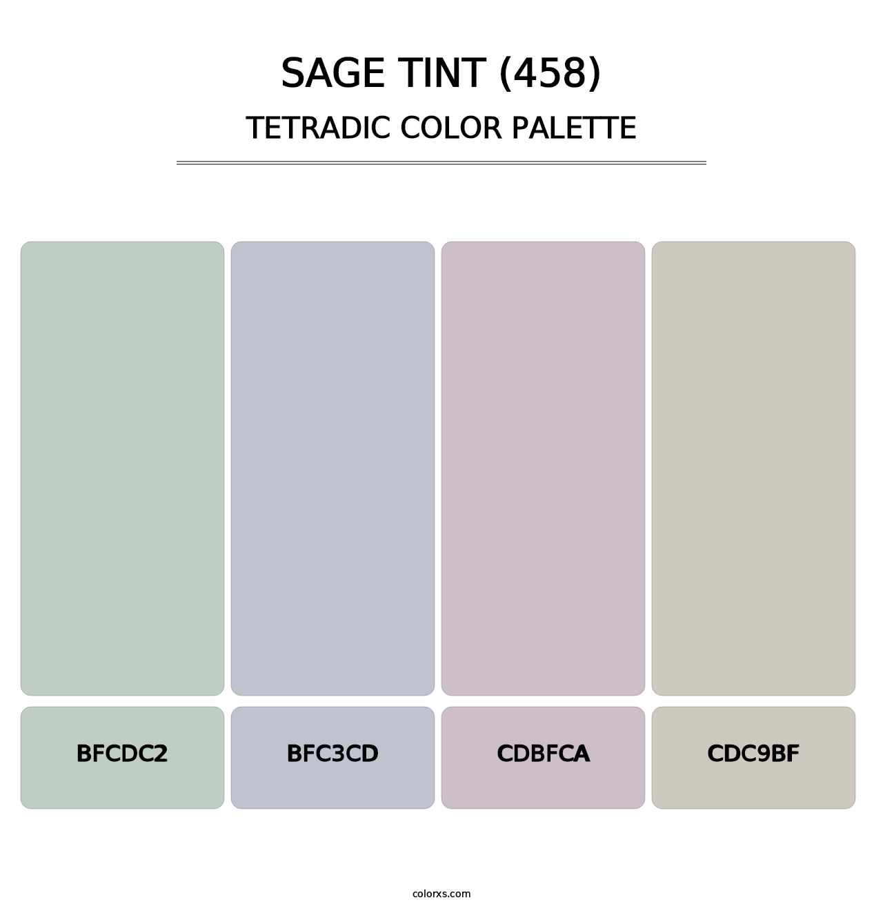 Sage Tint (458) - Tetradic Color Palette