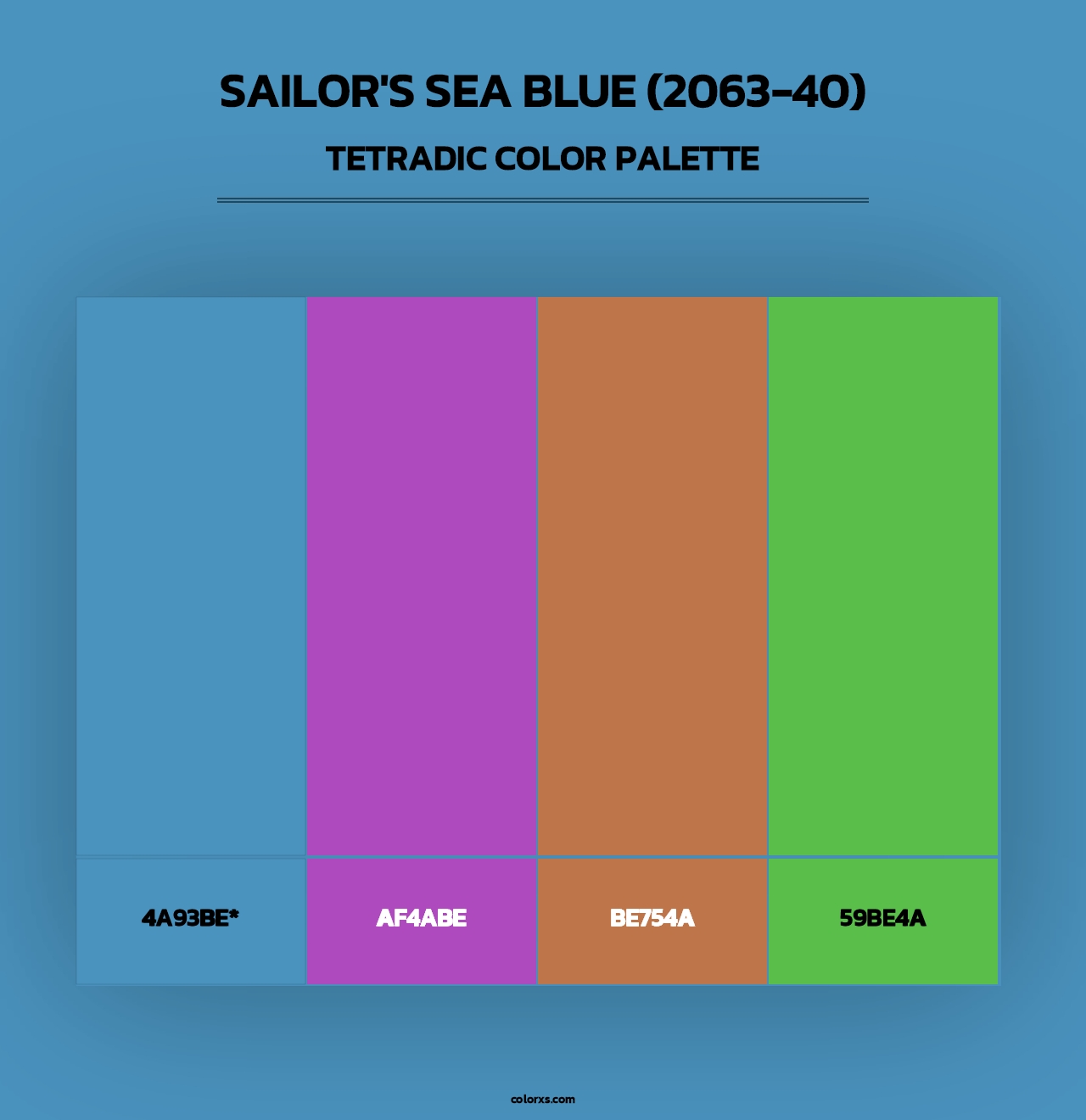 Sailor's Sea Blue (2063-40) - Tetradic Color Palette