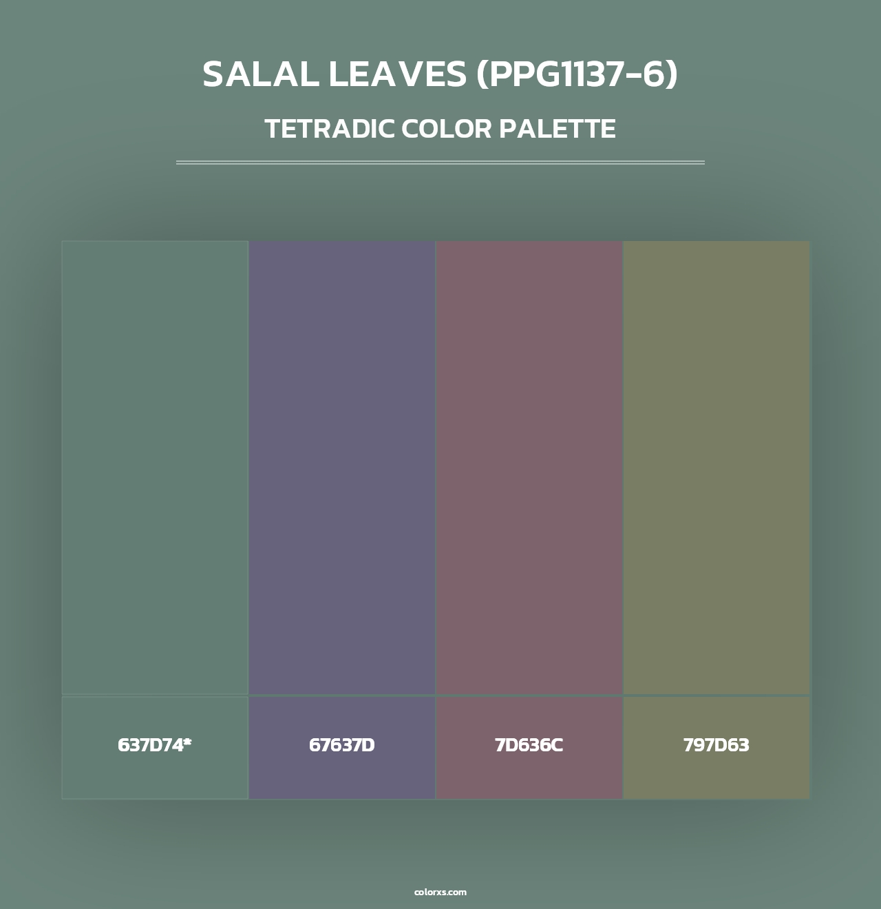Salal Leaves (PPG1137-6) - Tetradic Color Palette