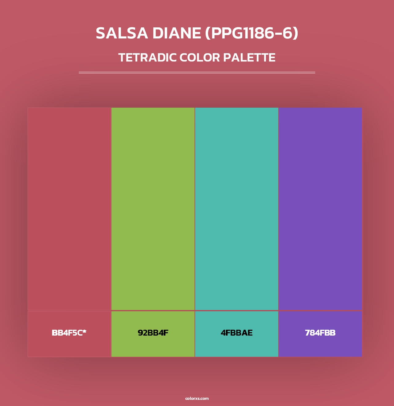 Salsa Diane (PPG1186-6) - Tetradic Color Palette