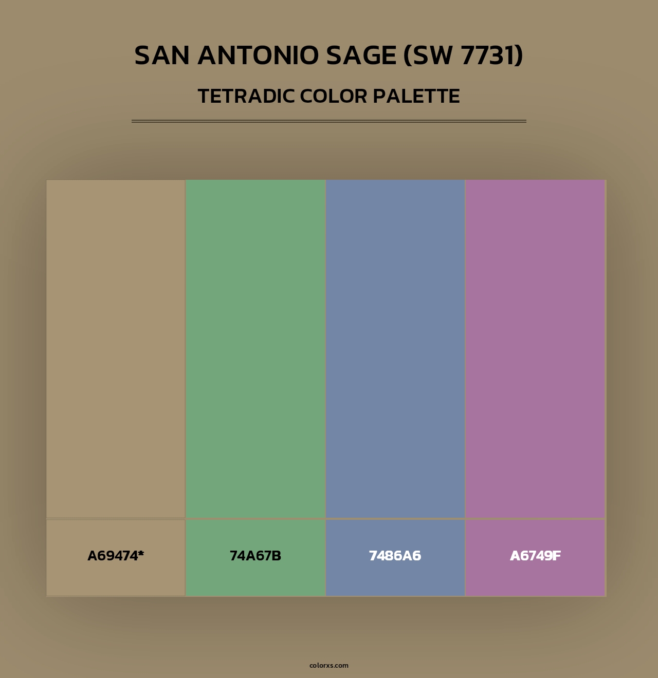 San Antonio Sage (SW 7731) - Tetradic Color Palette
