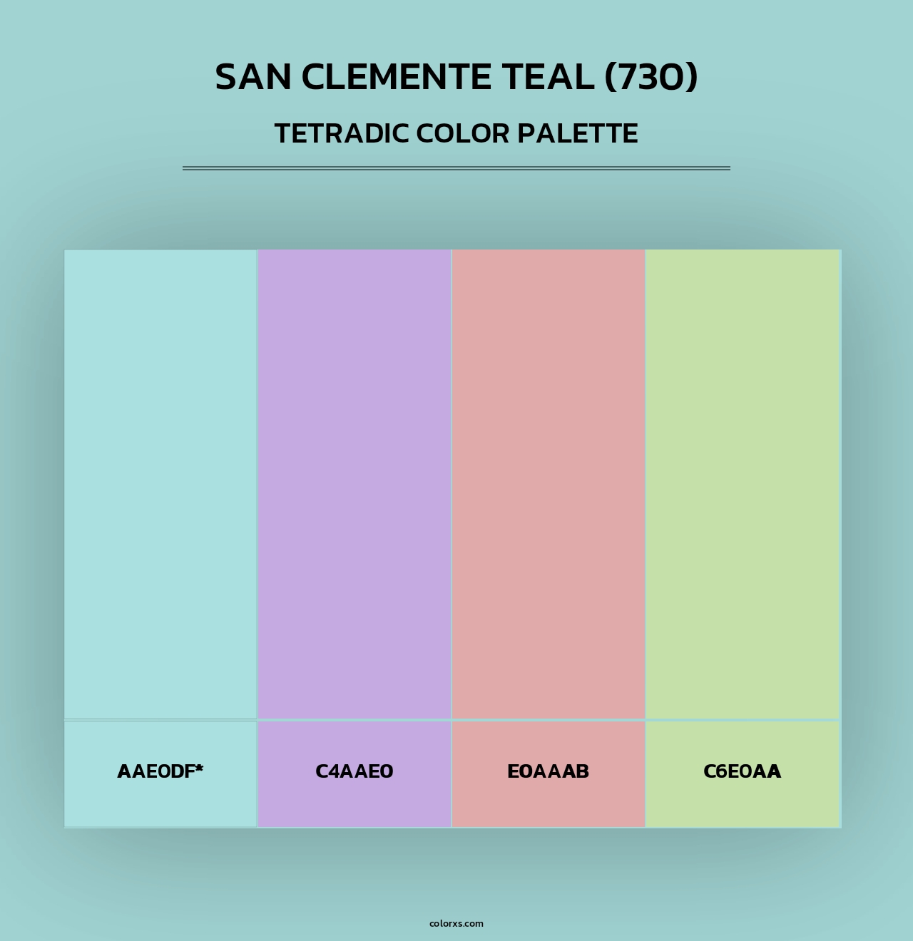 San Clemente Teal (730) - Tetradic Color Palette