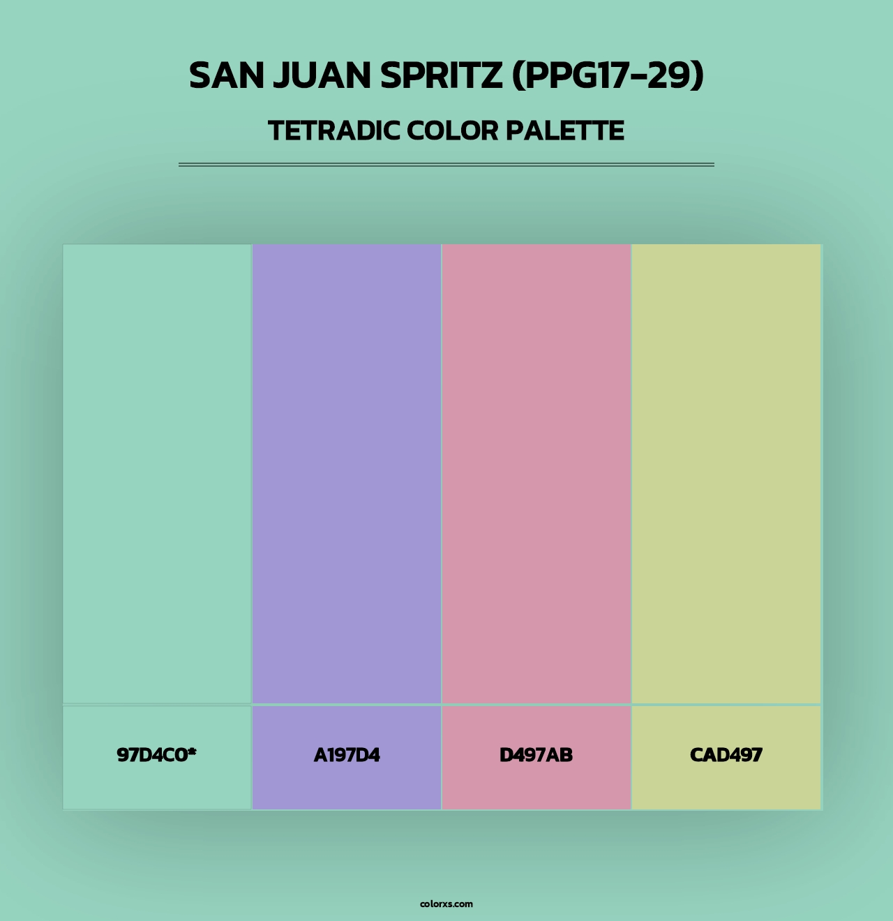 San Juan Spritz (PPG17-29) - Tetradic Color Palette