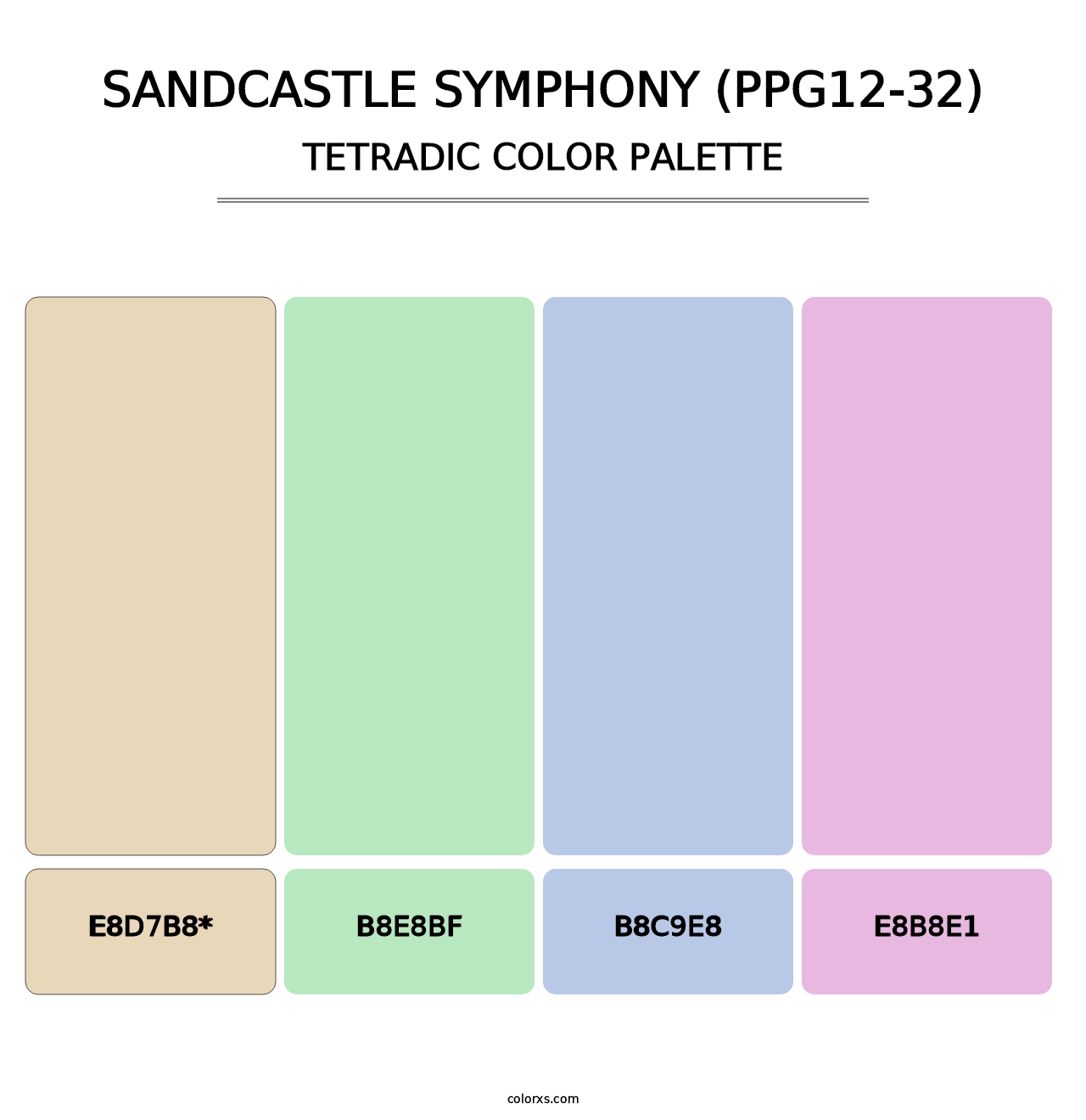 Sandcastle Symphony (PPG12-32) - Tetradic Color Palette