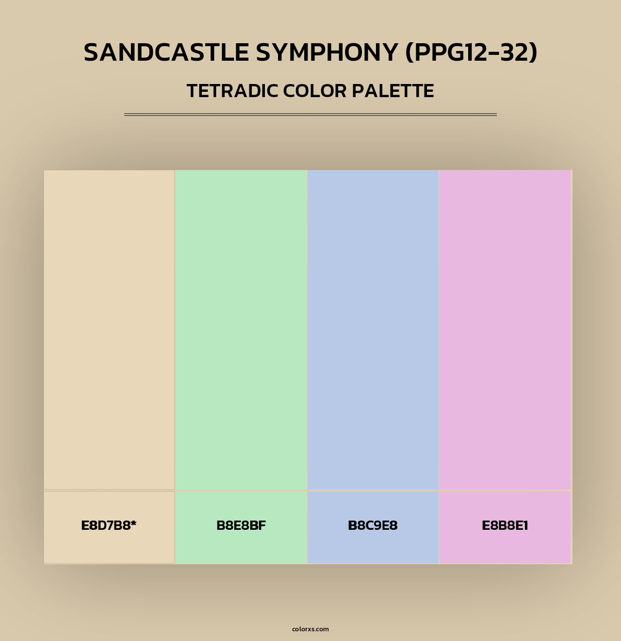 Sandcastle Symphony (PPG12-32) - Tetradic Color Palette