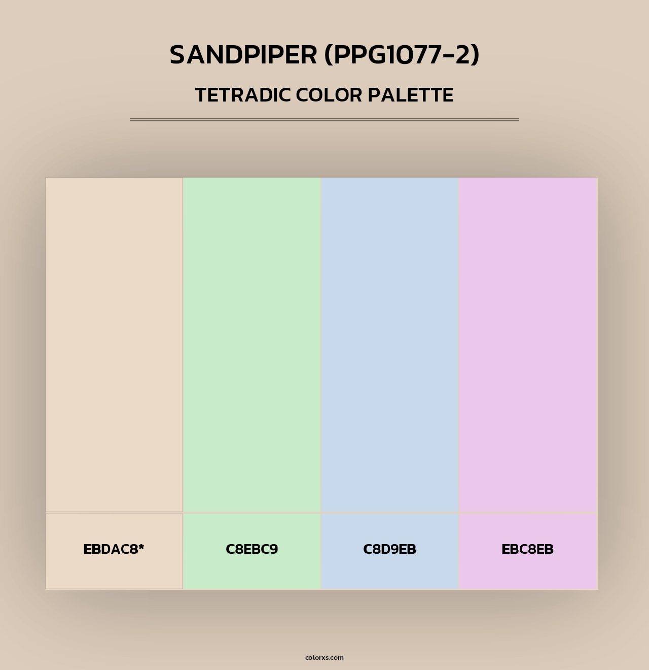 Sandpiper (PPG1077-2) - Tetradic Color Palette