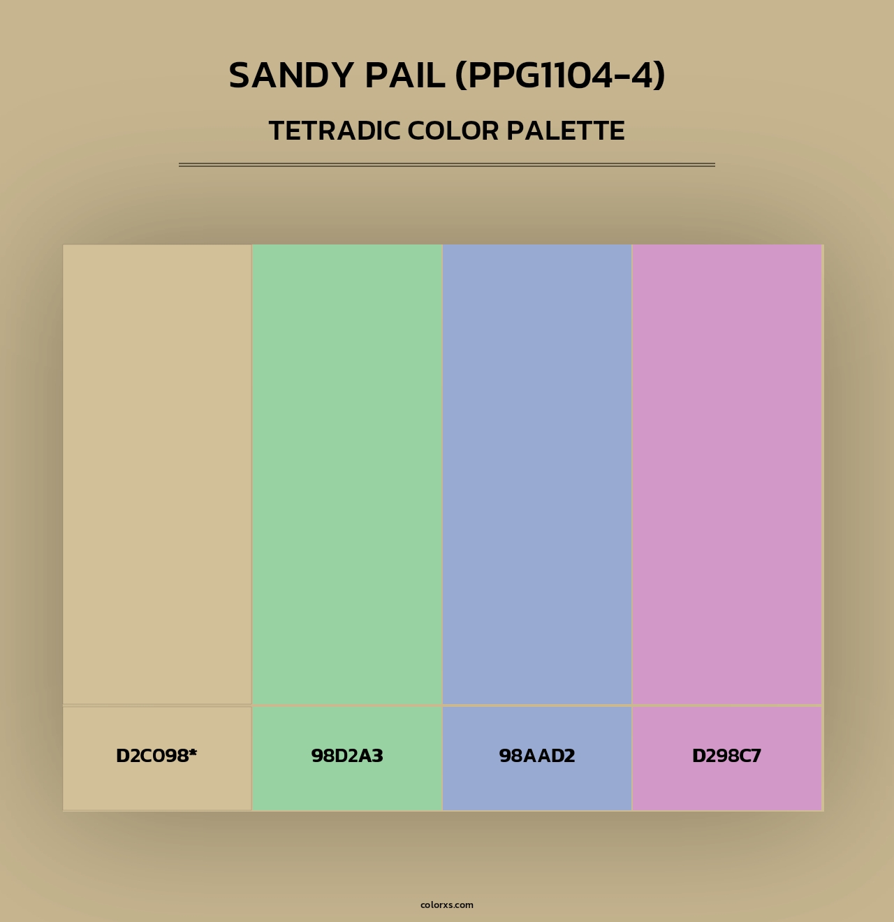 Sandy Pail (PPG1104-4) - Tetradic Color Palette