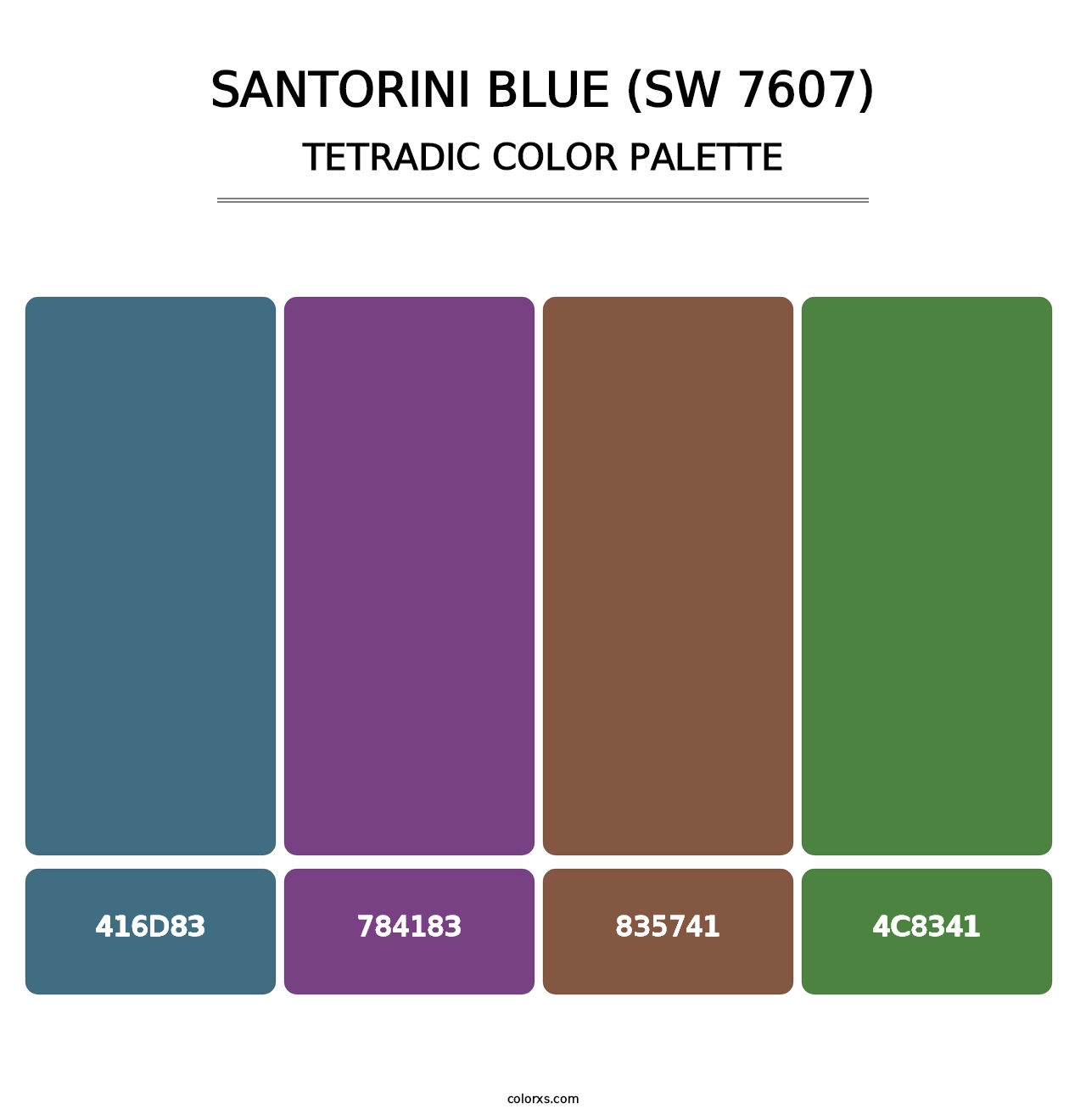 Santorini Blue (SW 7607) - Tetradic Color Palette