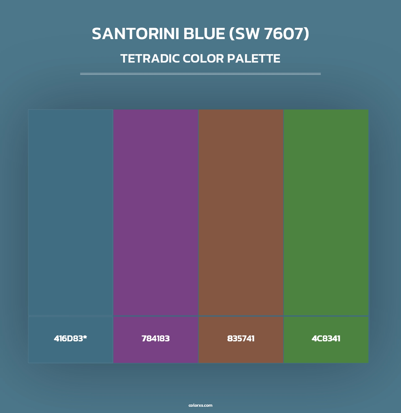 Santorini Blue (SW 7607) - Tetradic Color Palette