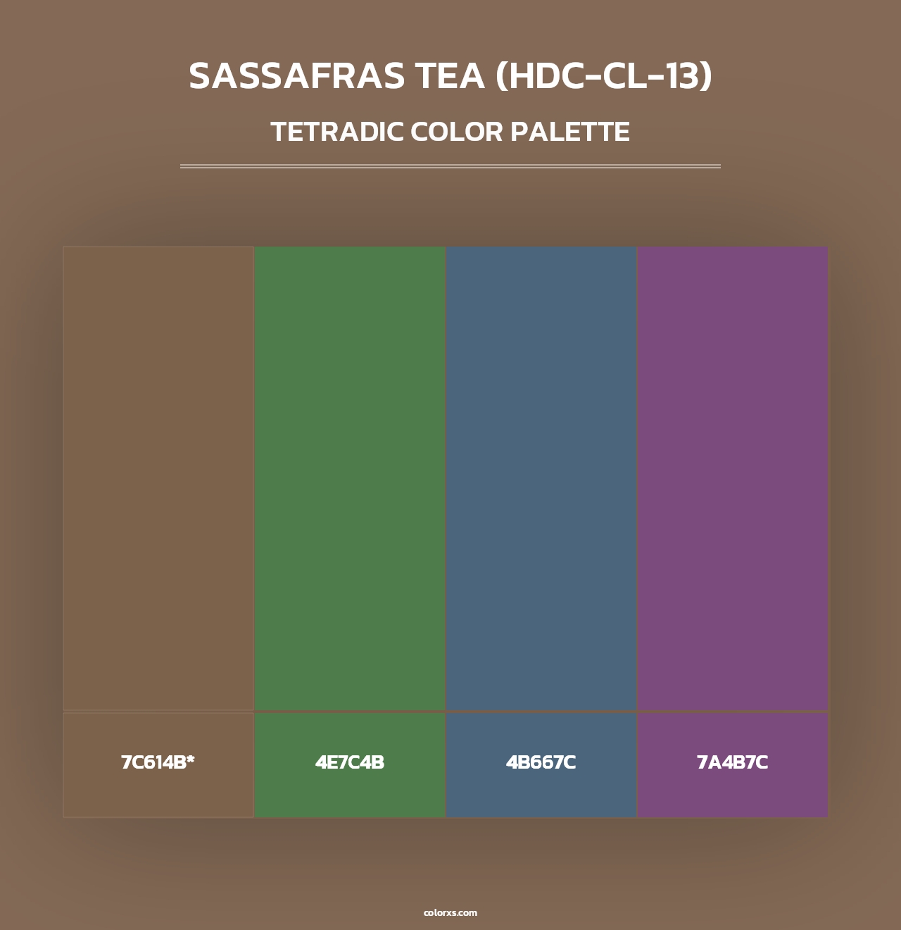 Sassafras Tea (HDC-CL-13) - Tetradic Color Palette