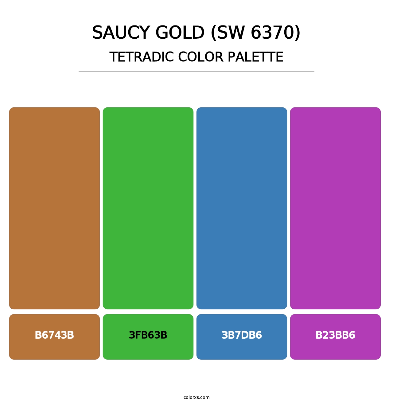 Saucy Gold (SW 6370) - Tetradic Color Palette