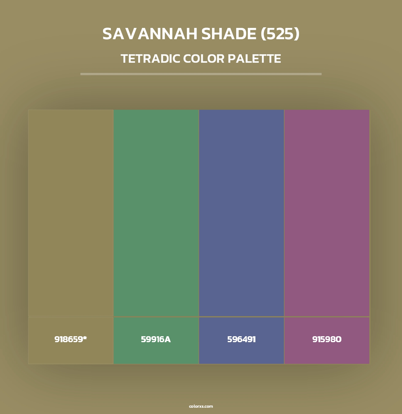 Savannah Shade (525) - Tetradic Color Palette