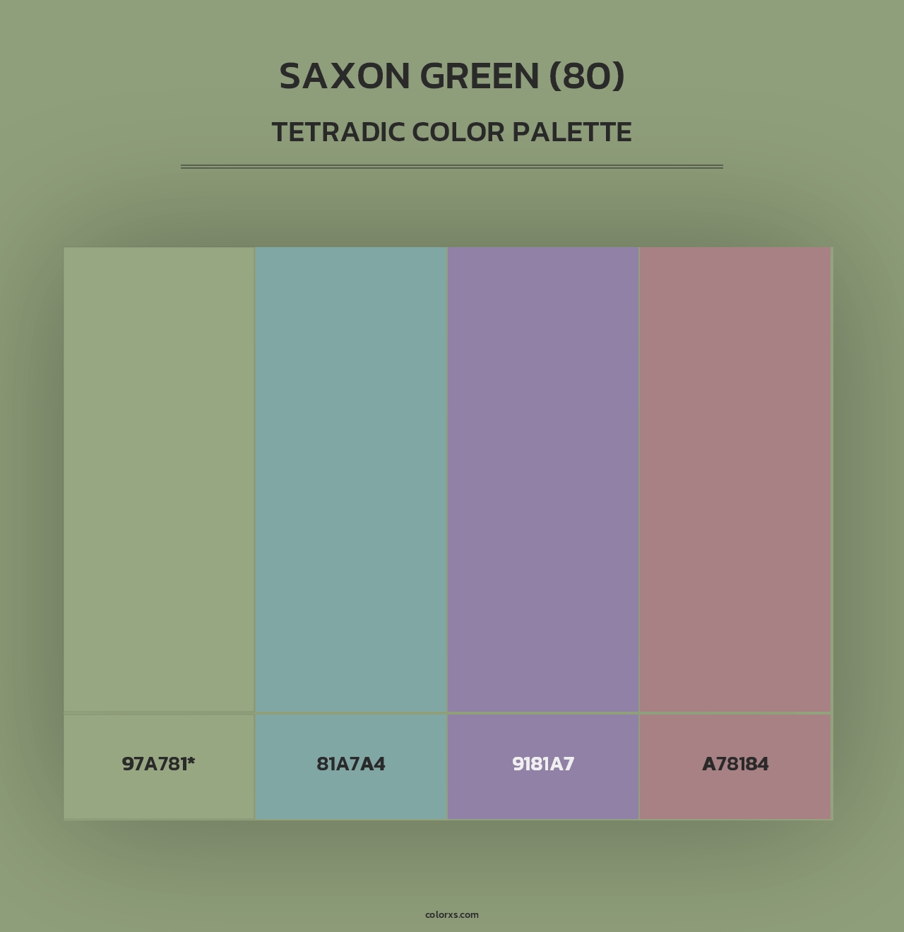 Saxon Green (80) - Tetradic Color Palette