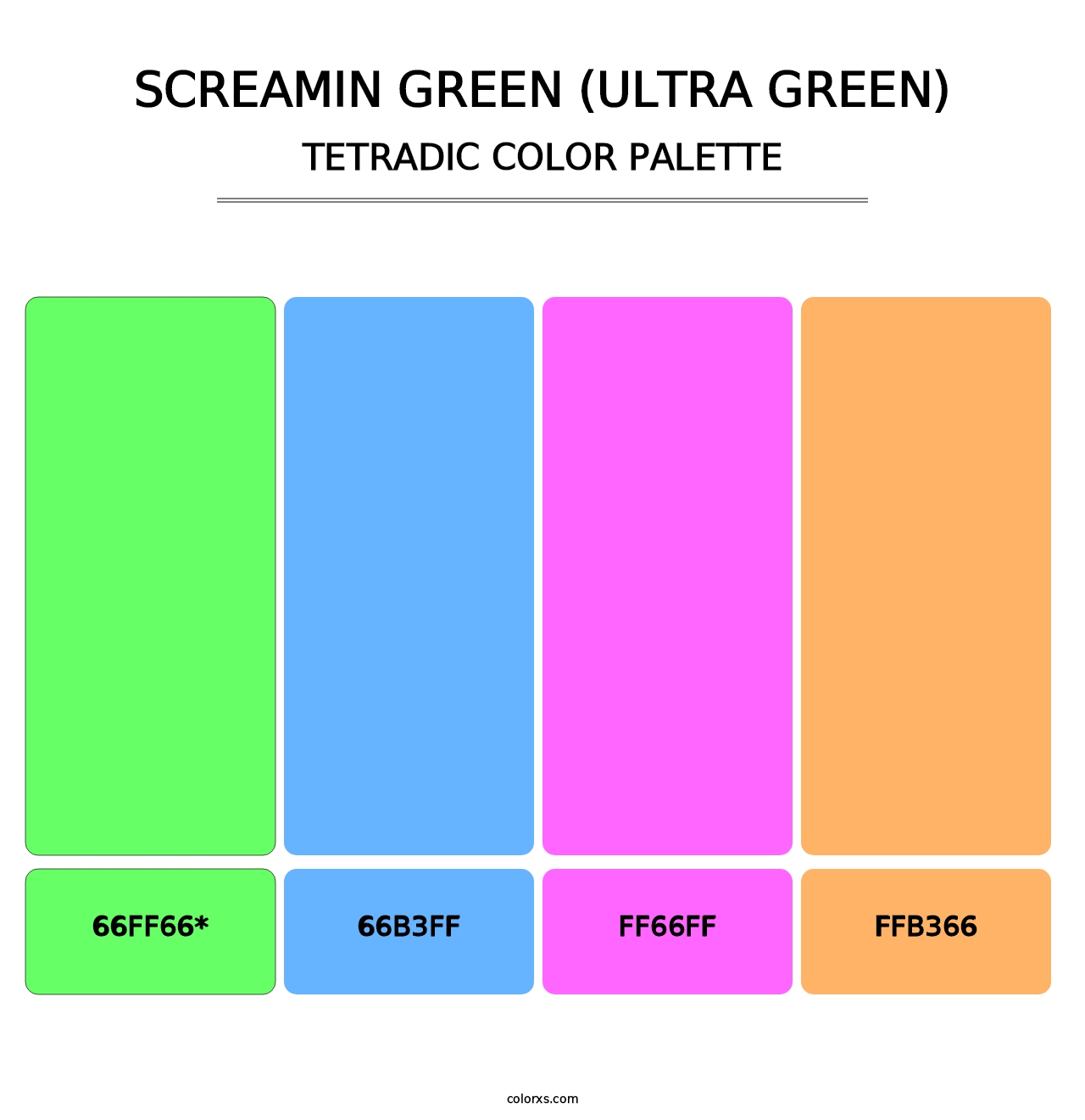 Screamin Green (Ultra Green) - Tetradic Color Palette
