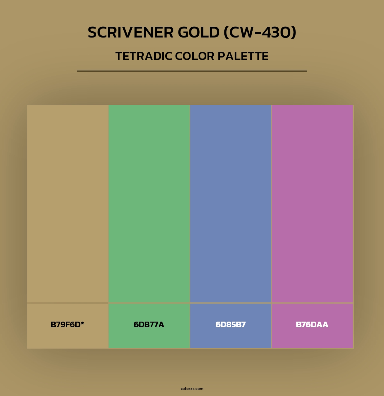 Scrivener Gold (CW-430) - Tetradic Color Palette
