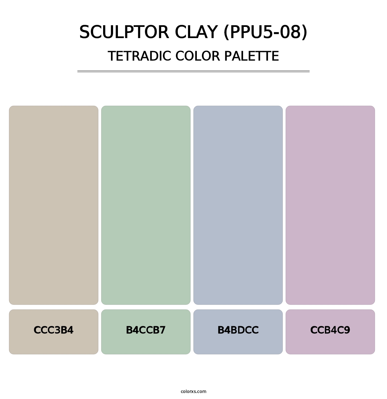 Sculptor Clay (PPU5-08) - Tetradic Color Palette