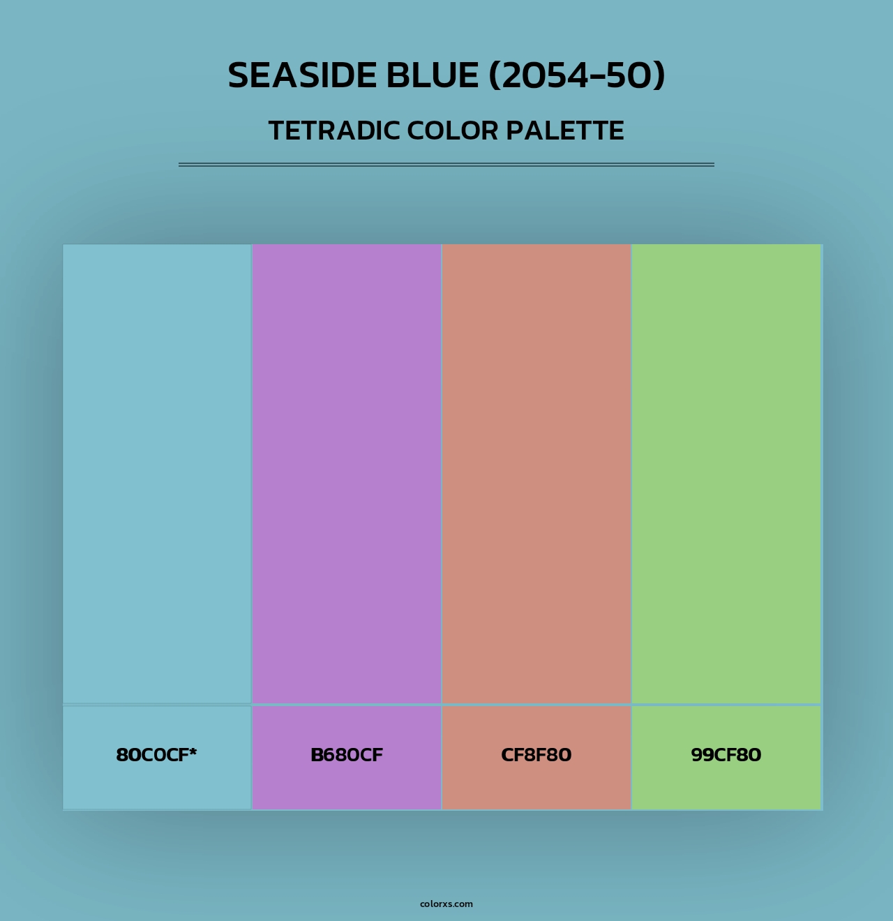 Seaside Blue (2054-50) - Tetradic Color Palette