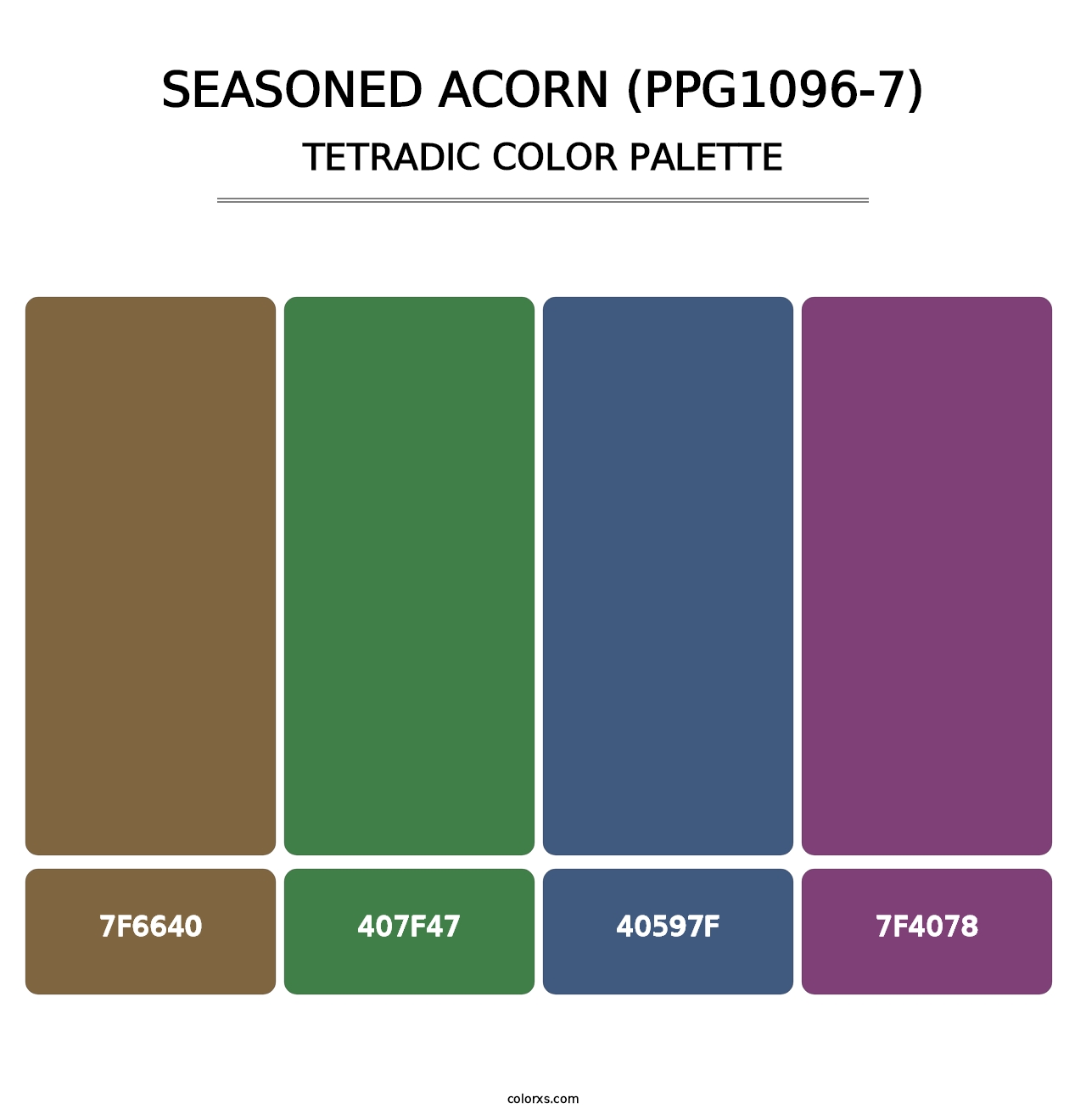 Seasoned Acorn (PPG1096-7) - Tetradic Color Palette
