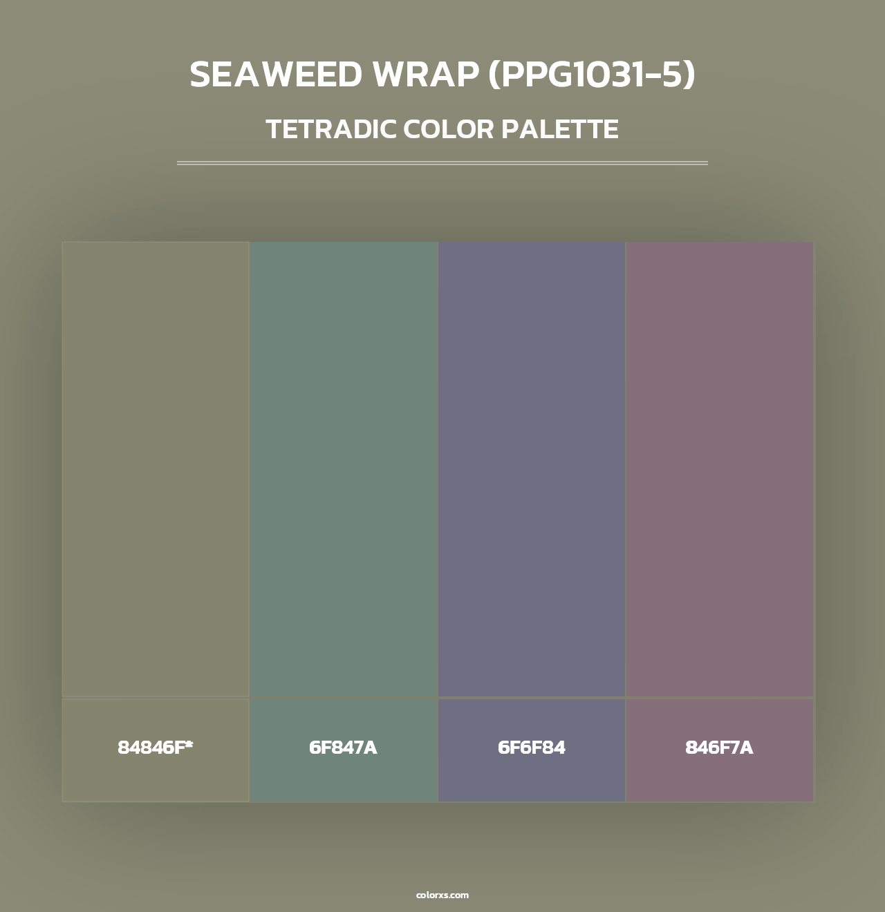 Seaweed Wrap (PPG1031-5) - Tetradic Color Palette