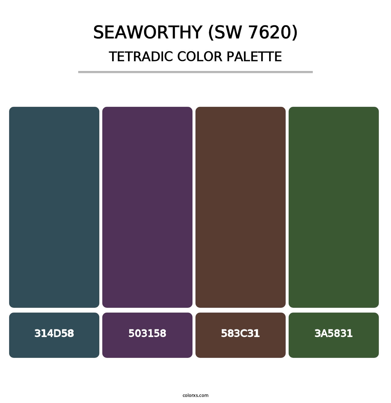 Seaworthy (SW 7620) - Tetradic Color Palette