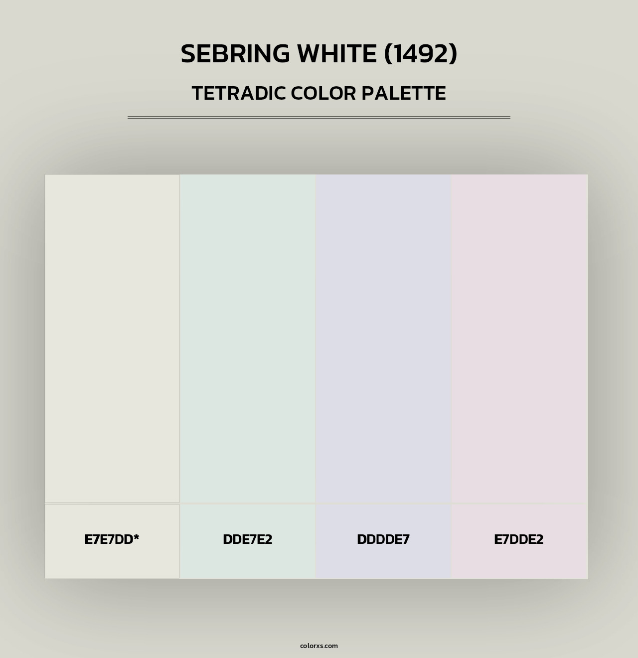 Sebring White (1492) - Tetradic Color Palette