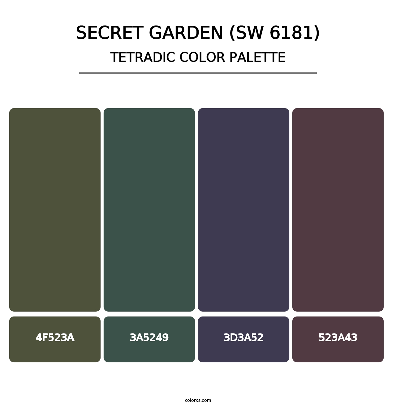 Secret Garden (SW 6181) - Tetradic Color Palette