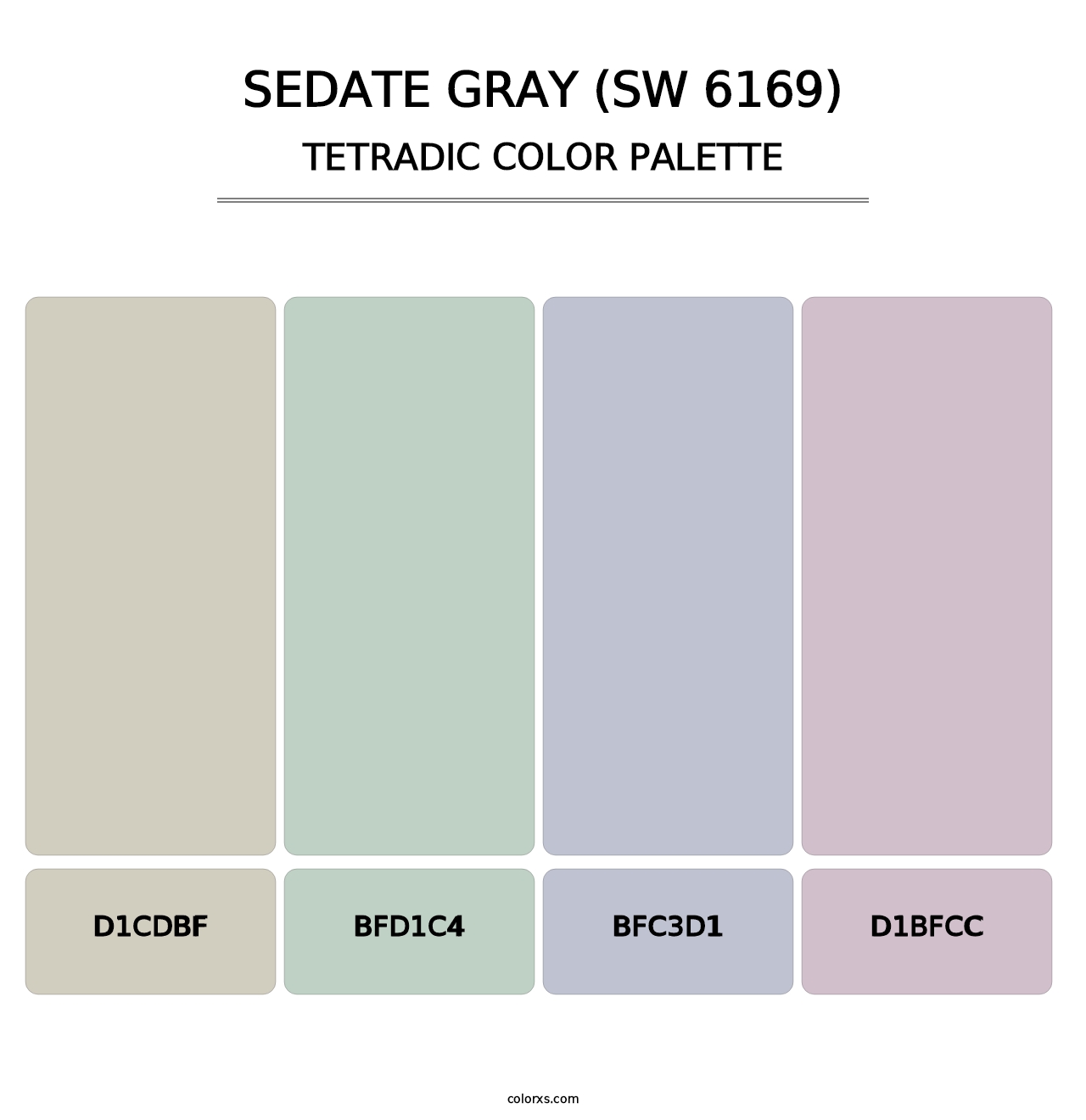 Sedate Gray (SW 6169) - Tetradic Color Palette