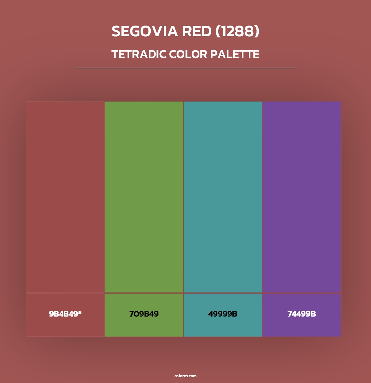 Segovia Red (1288) - Tetradic Color Palette