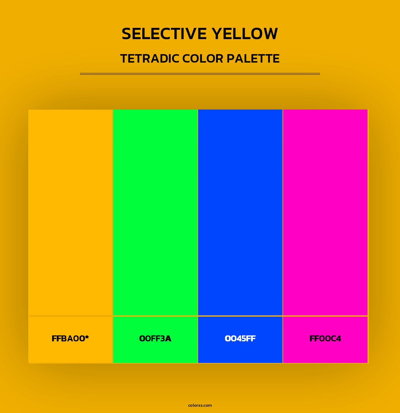 Selective yellow - Tetradic Color Palette
