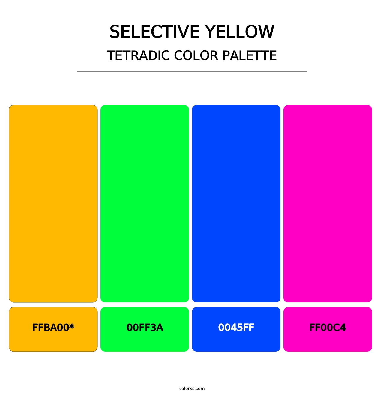 Selective yellow - Tetradic Color Palette