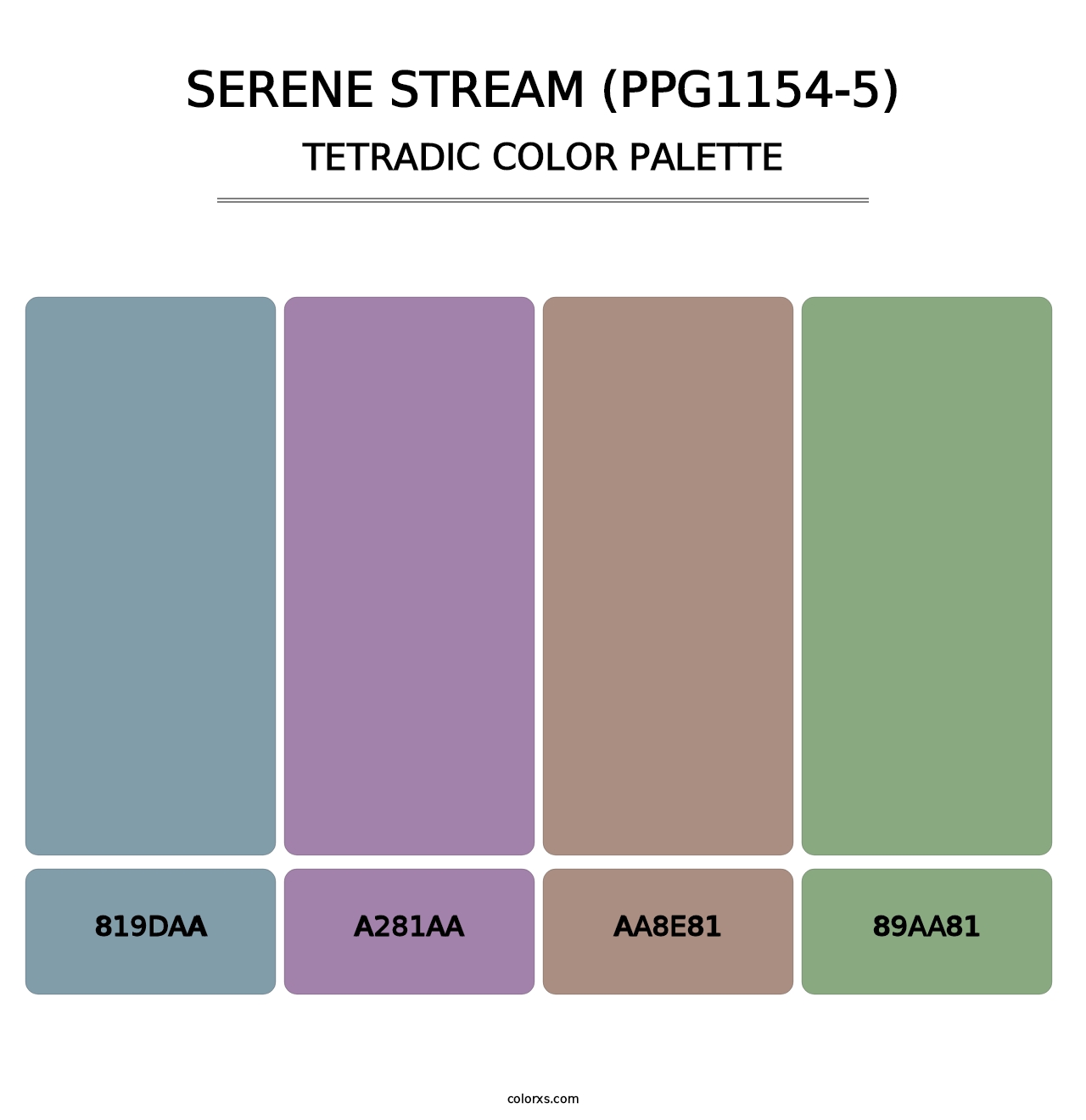 Serene Stream (PPG1154-5) - Tetradic Color Palette
