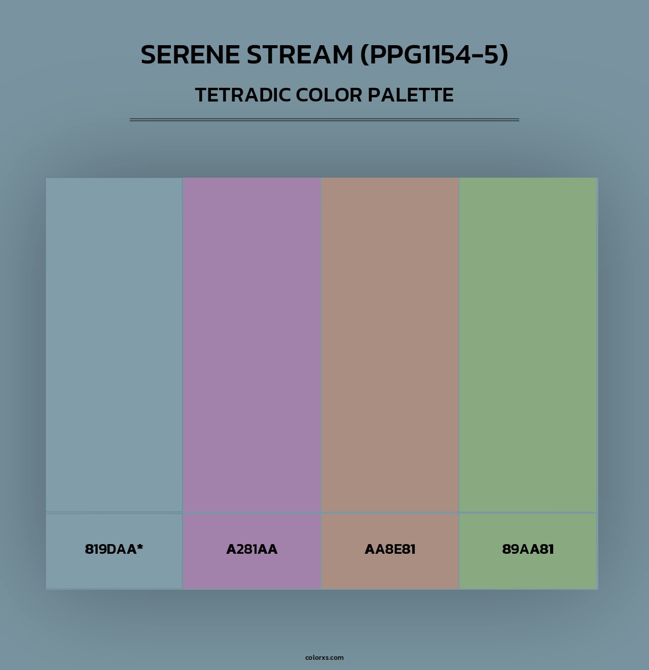 Serene Stream (PPG1154-5) - Tetradic Color Palette