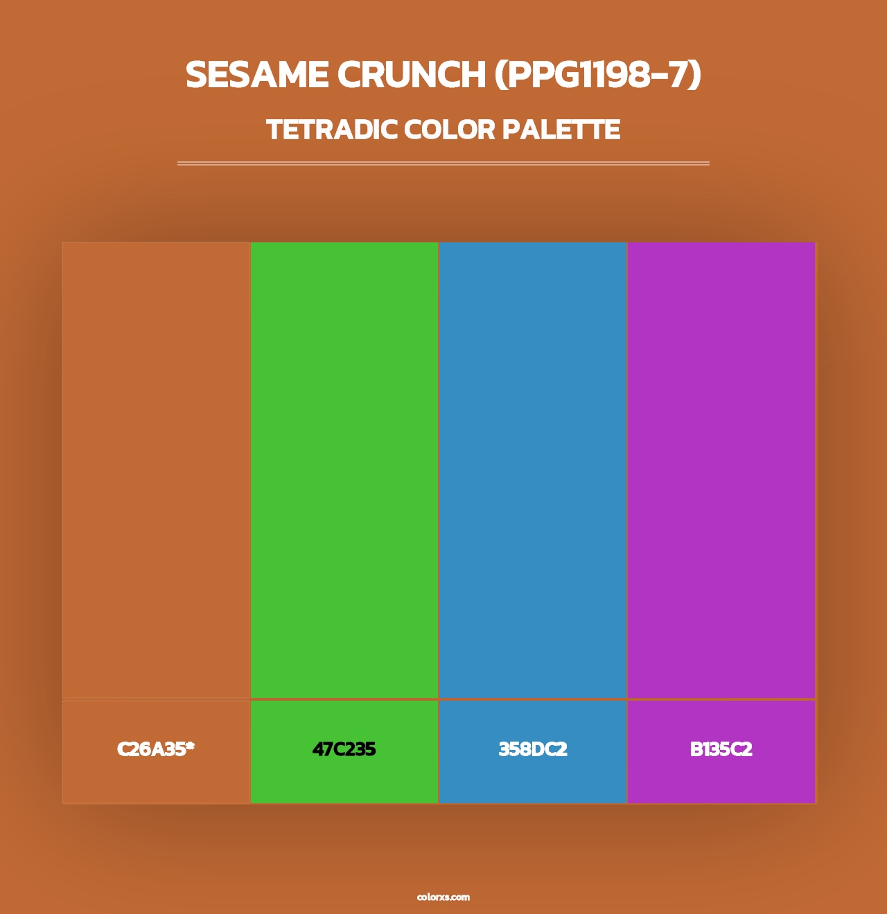 Sesame Crunch (PPG1198-7) - Tetradic Color Palette