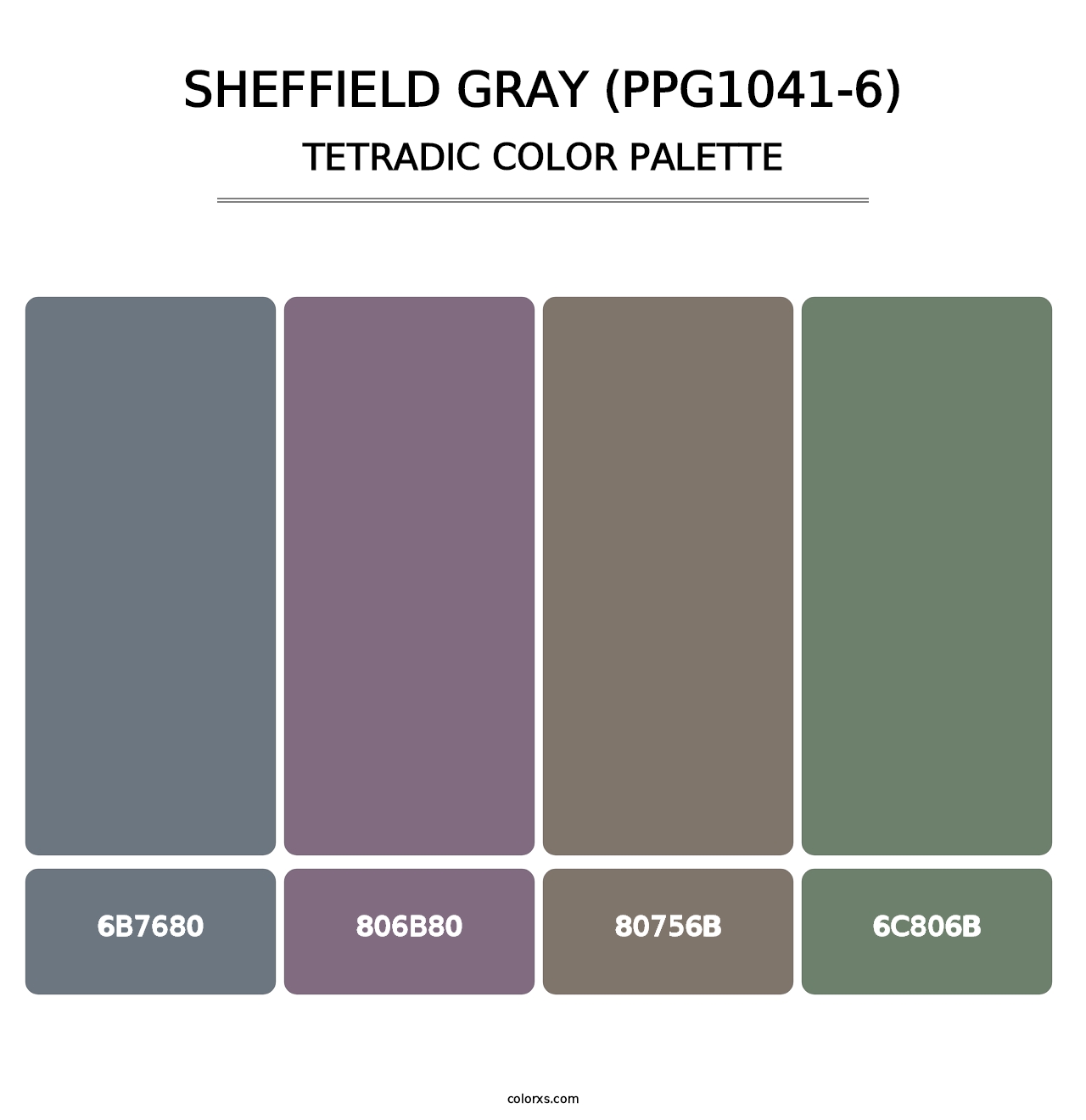 Sheffield Gray (PPG1041-6) - Tetradic Color Palette