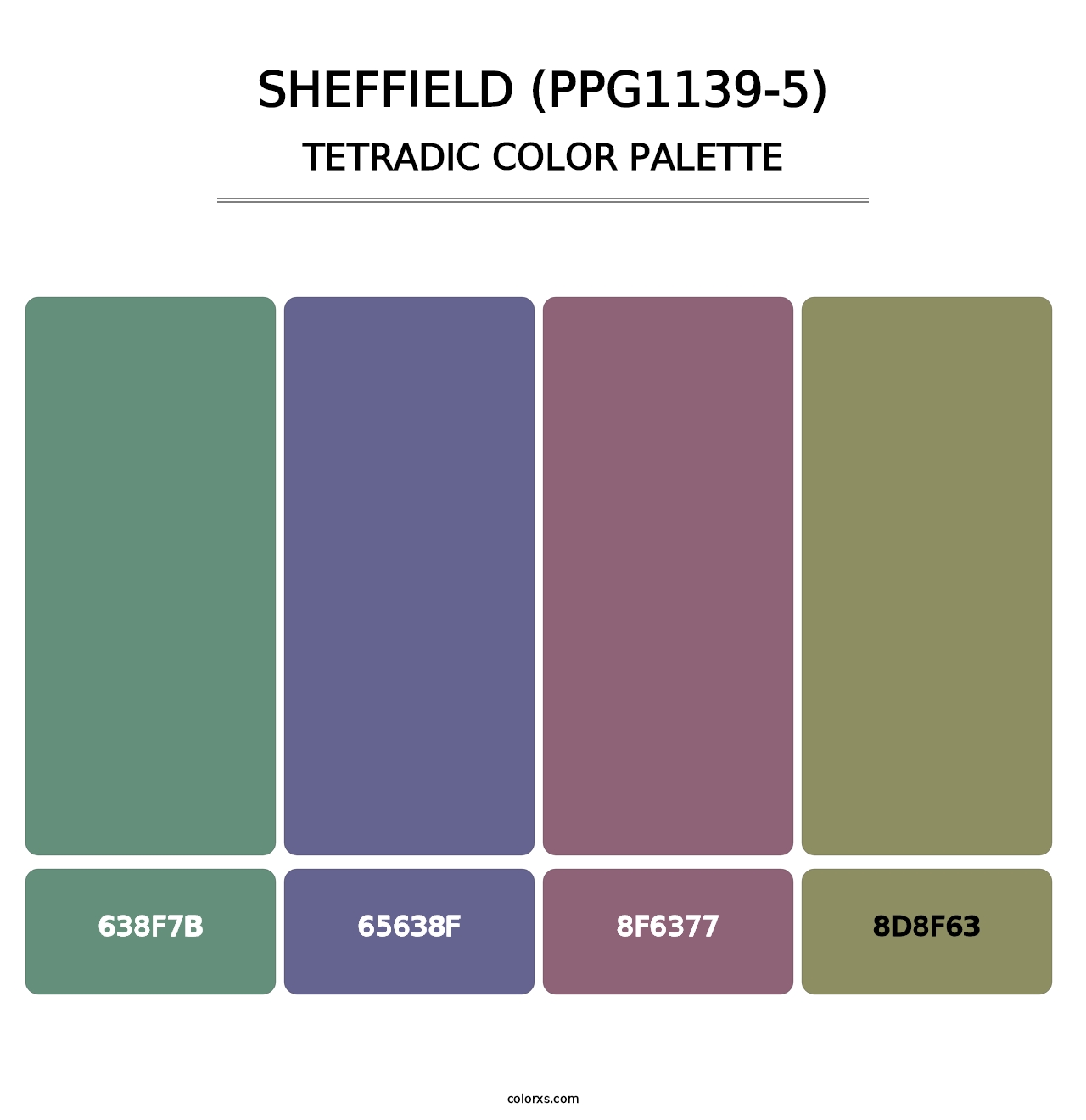 Sheffield (PPG1139-5) - Tetradic Color Palette