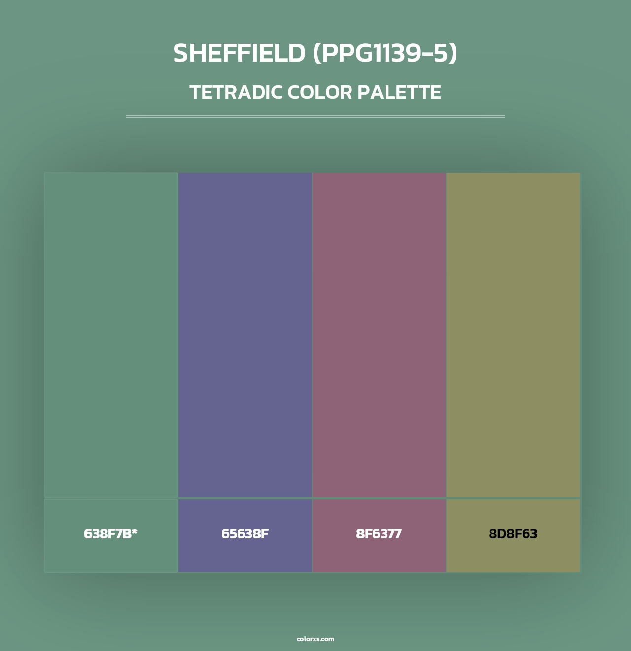 Sheffield (PPG1139-5) - Tetradic Color Palette