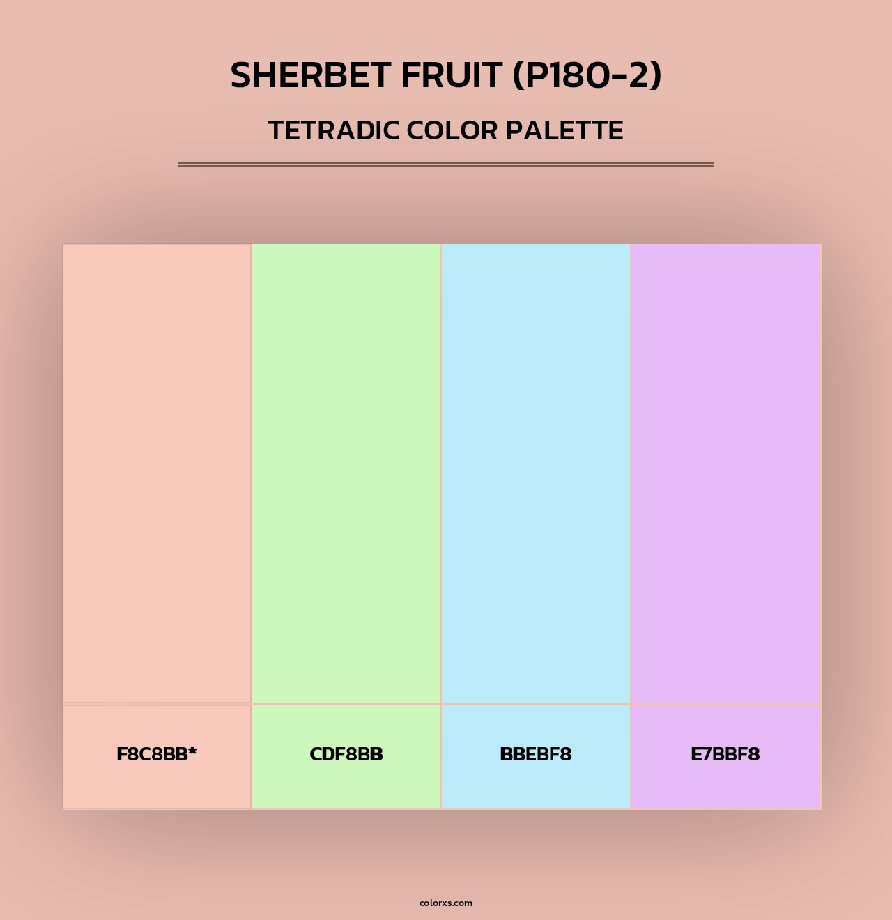 Sherbet Fruit (P180-2) - Tetradic Color Palette