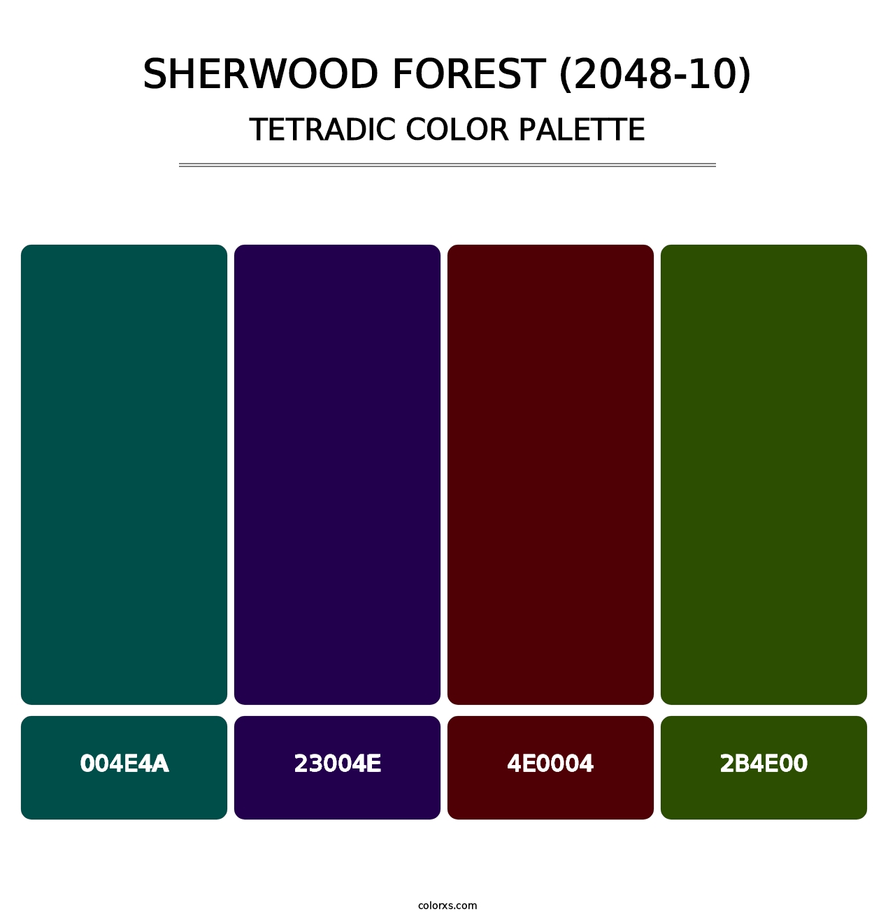 Sherwood Forest (2048-10) - Tetradic Color Palette