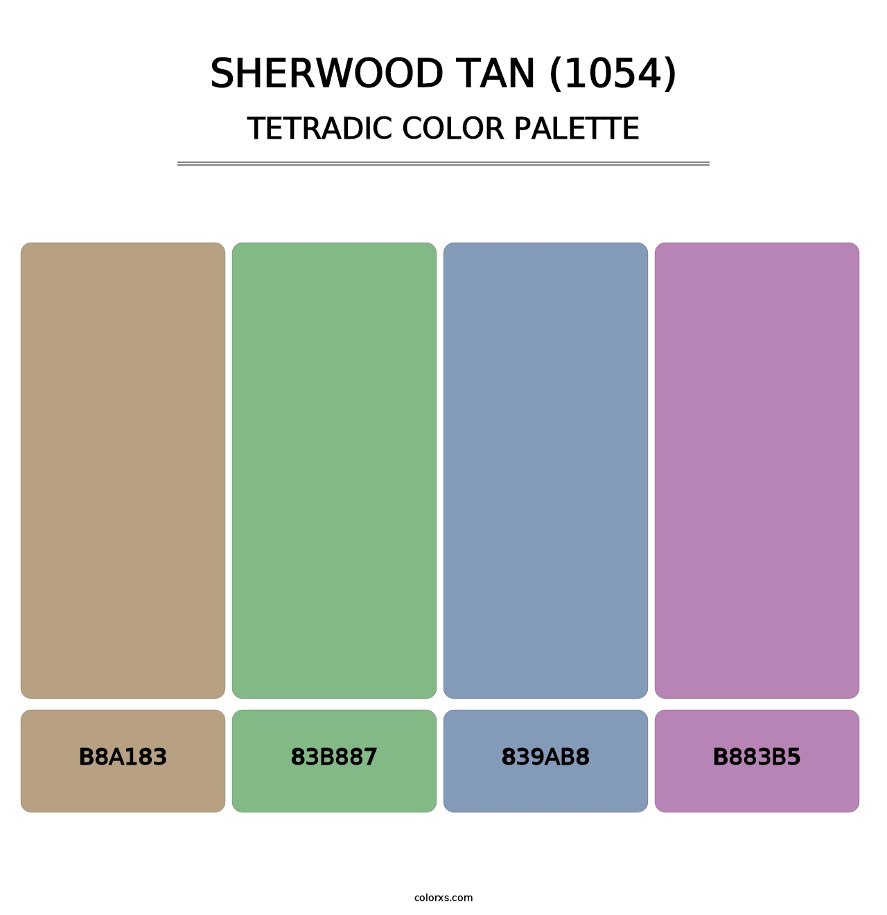 Sherwood Tan (1054) - Tetradic Color Palette