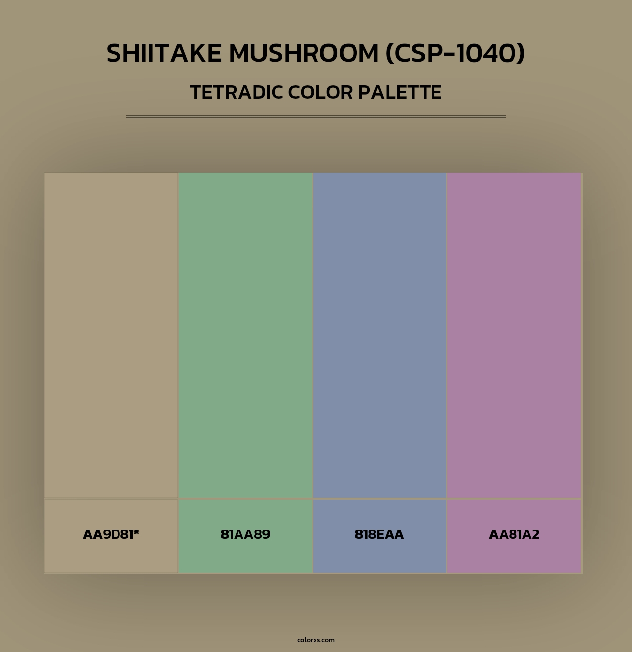 Shiitake Mushroom (CSP-1040) - Tetradic Color Palette