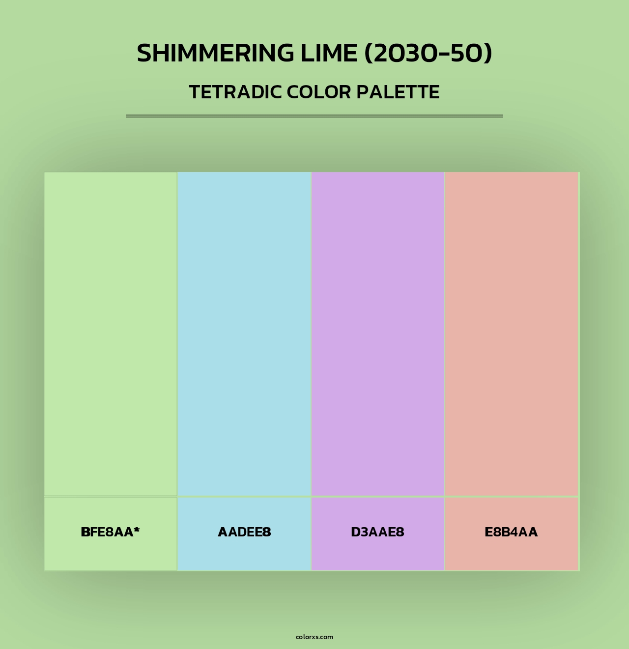 Shimmering Lime (2030-50) - Tetradic Color Palette