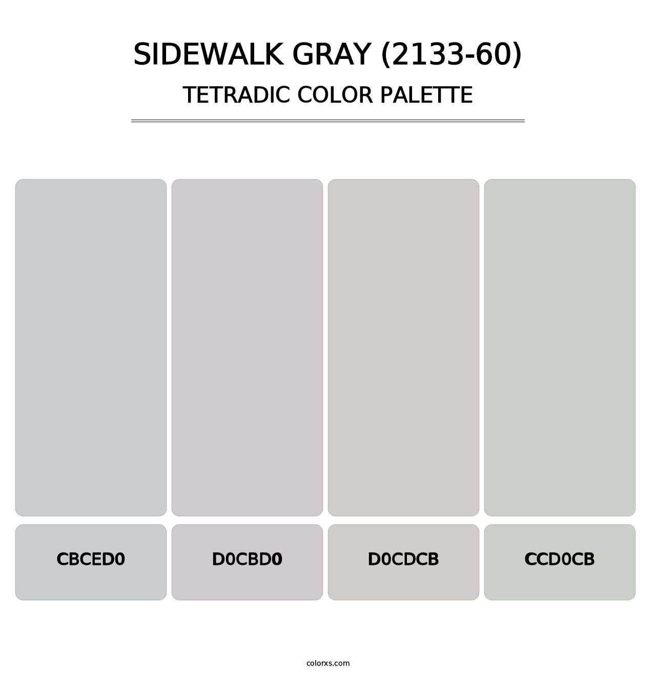 Sidewalk Gray (2133-60) - Tetradic Color Palette