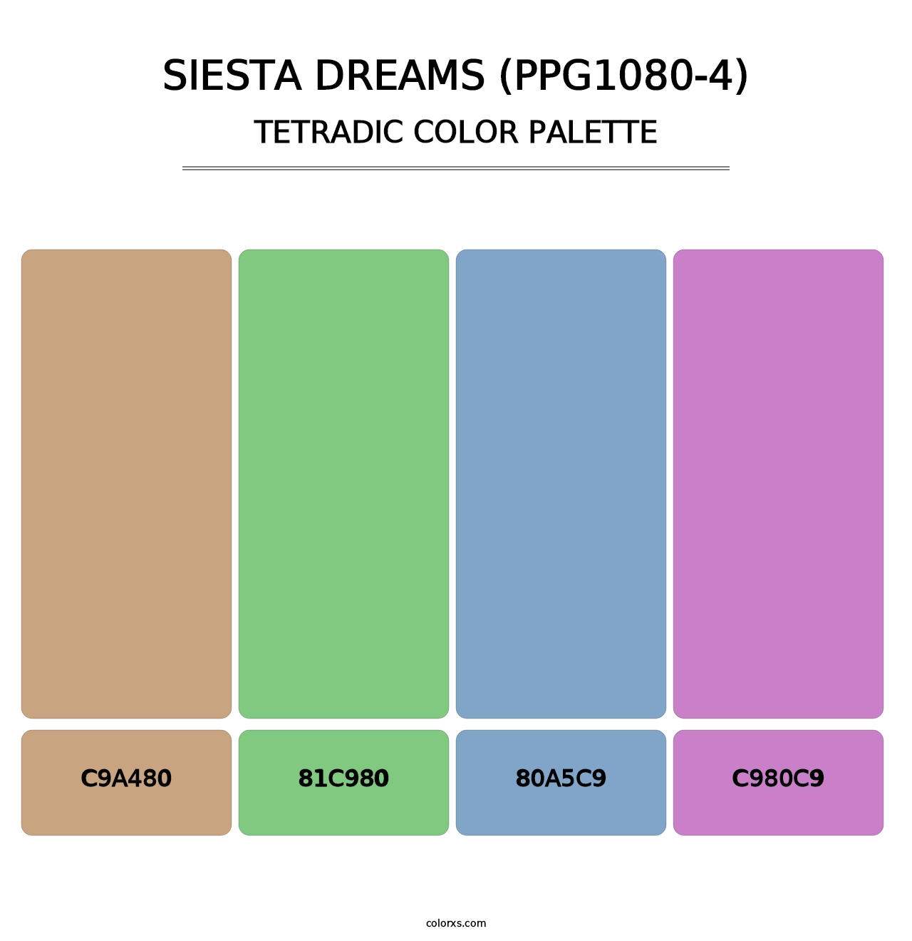 Siesta Dreams (PPG1080-4) - Tetradic Color Palette