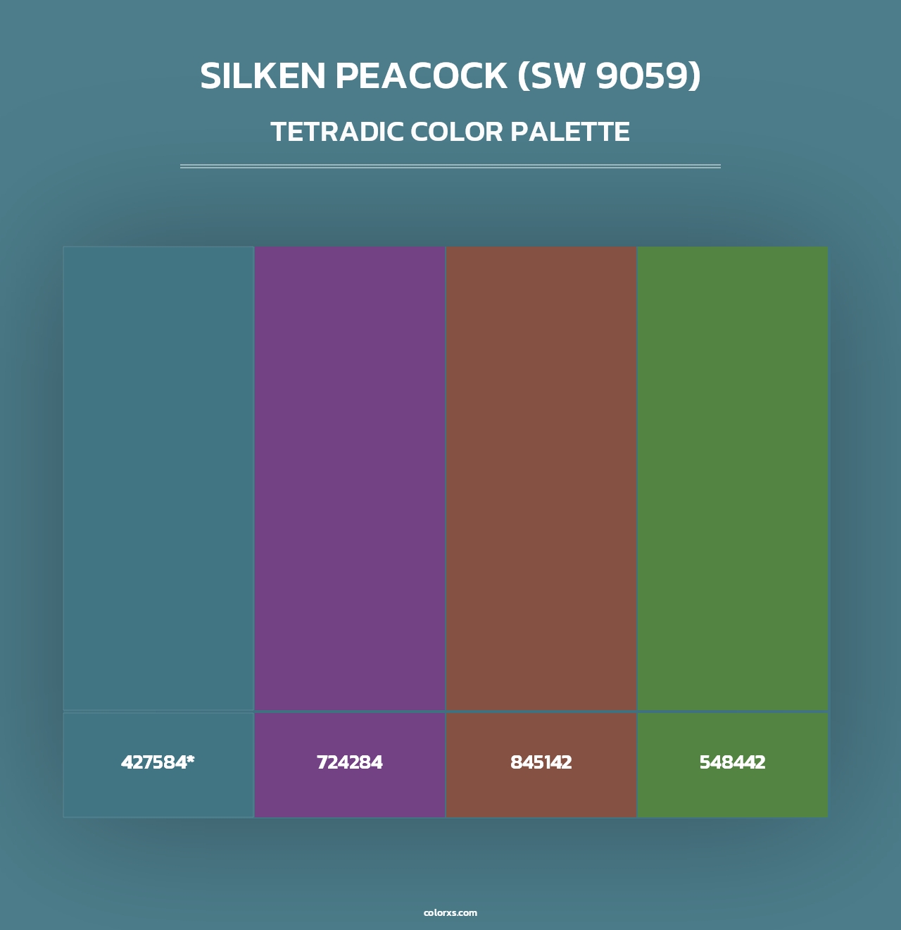Silken Peacock (SW 9059) - Tetradic Color Palette